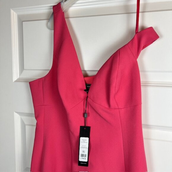 BCBGMAXAZRIA Pink One-Shoulder Column Evening Gown Dress Size 6 NWT Formal Maxi - Picture 7 of 10